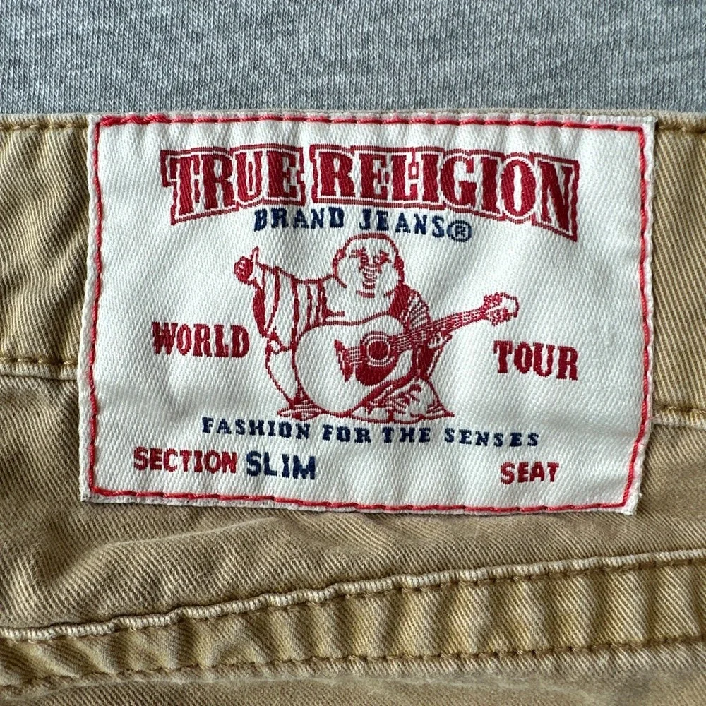 True Religion Men's Slim Jeans Size 32x30 Tan Beige Denim